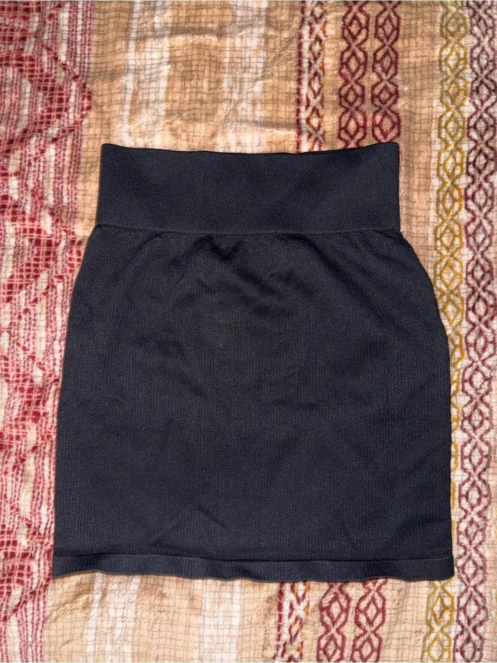 Black Fold-Over Waist Pencil Skirt — Women